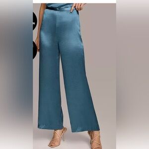 Donna Karan Wide Leg Satin Pants. Size L. NEW